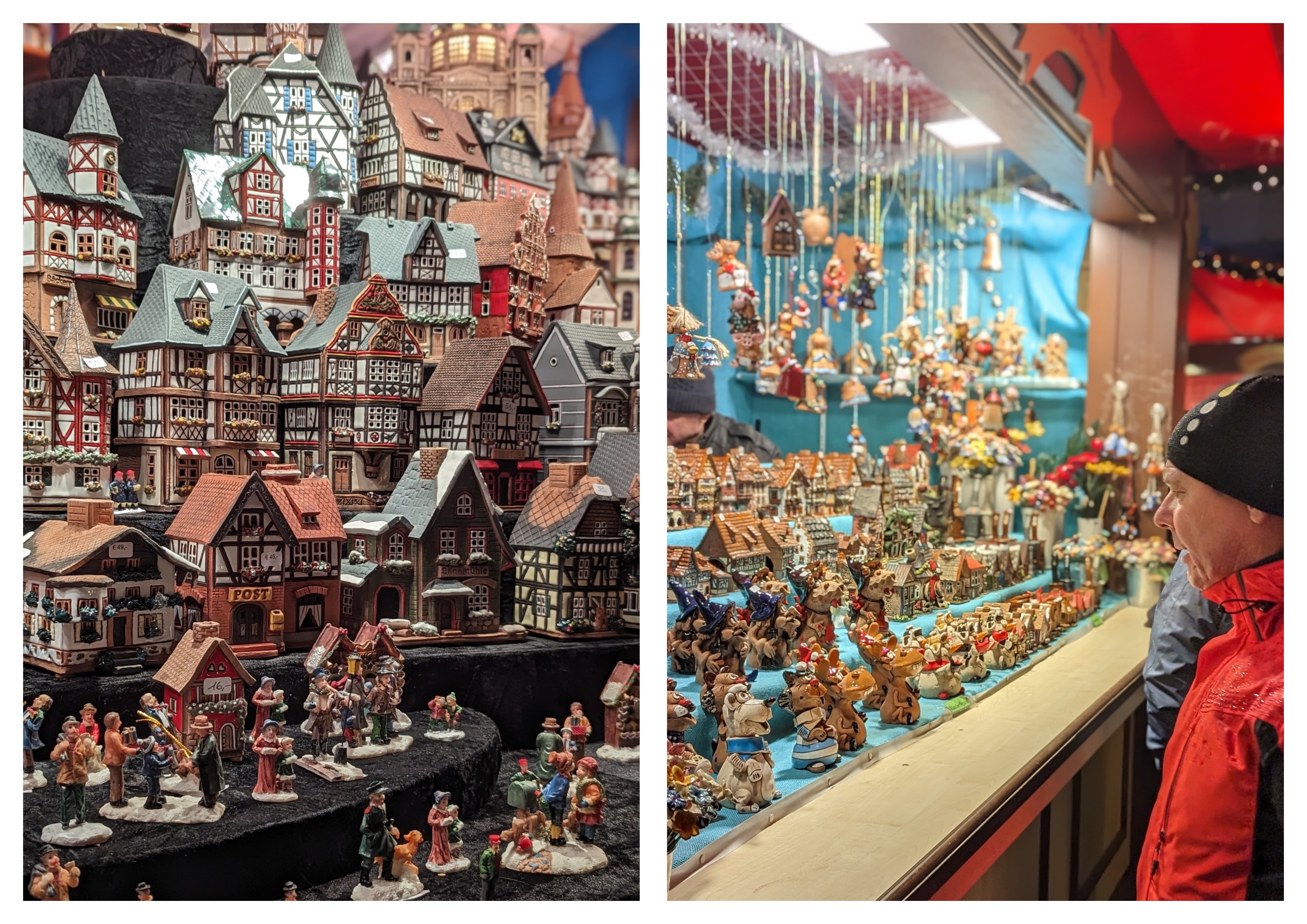 Preciosas casitas alemanas en miniatura y adornos navideños